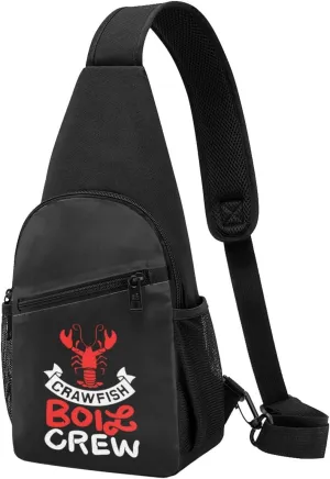 Crawfish Boil Crew Sling Bag Crossbody Backpack Shoulder Casual Daypack Bags for Men Women