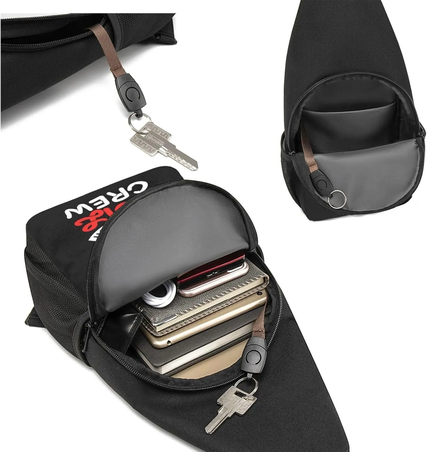 Crawfish Boil Crew Sling Bag Crossbody Backpack Shoulder Casual Daypack Bags for Men Women