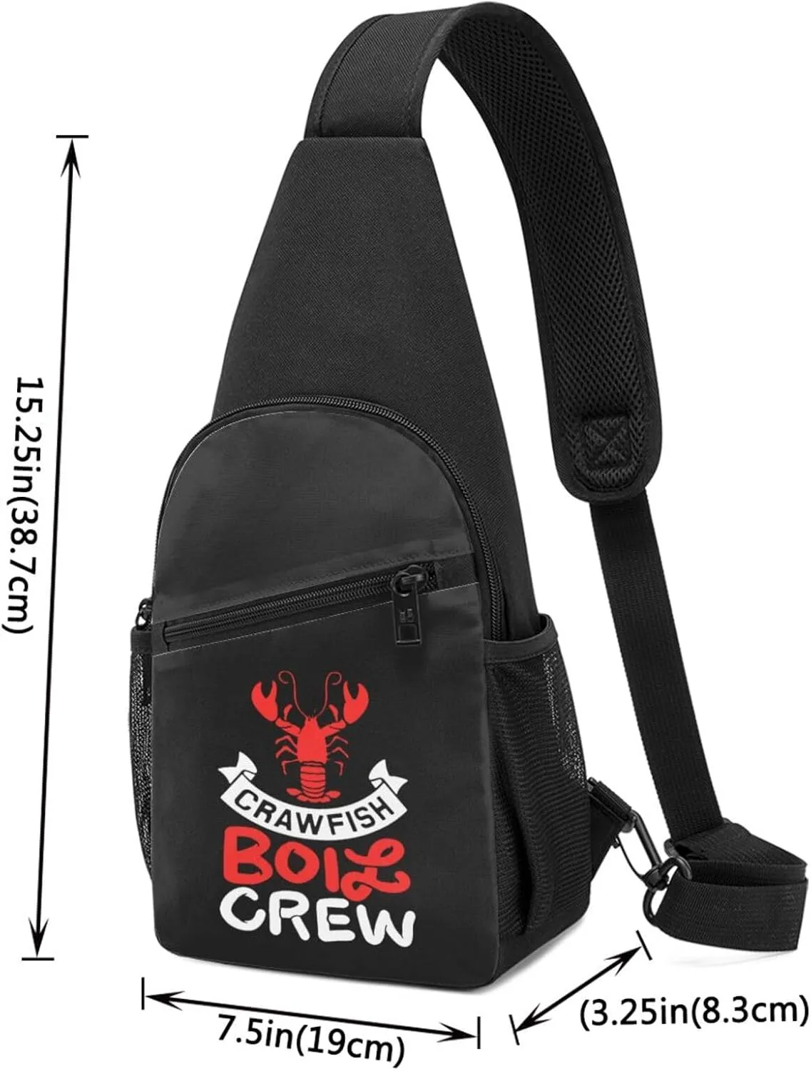 Crawfish Boil Crew Sling Bag Crossbody Backpack Shoulder Casual Daypack Bags for Men Women