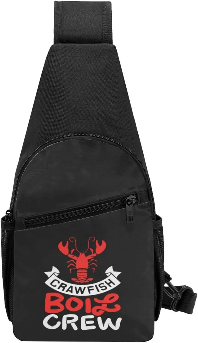 Crawfish Boil Crew Sling Bag Crossbody Backpack Shoulder Casual Daypack Bags for Men Women