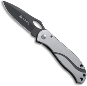 CRKT Pazoda EDC Folding Pocket Knife: Everyday Carry, Gray Ti Nitride Blade, Thumb Slot, Liner Lock, Stainless Handle, Pocket Clip 6480
