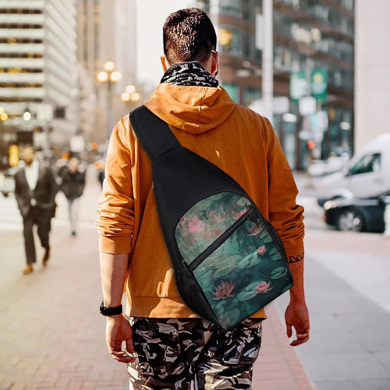Crossbody Bag for Women Men Sling Bag A Hand Drawn Tiger Chest Bag Crossbody Adjustable Shoulder Bag