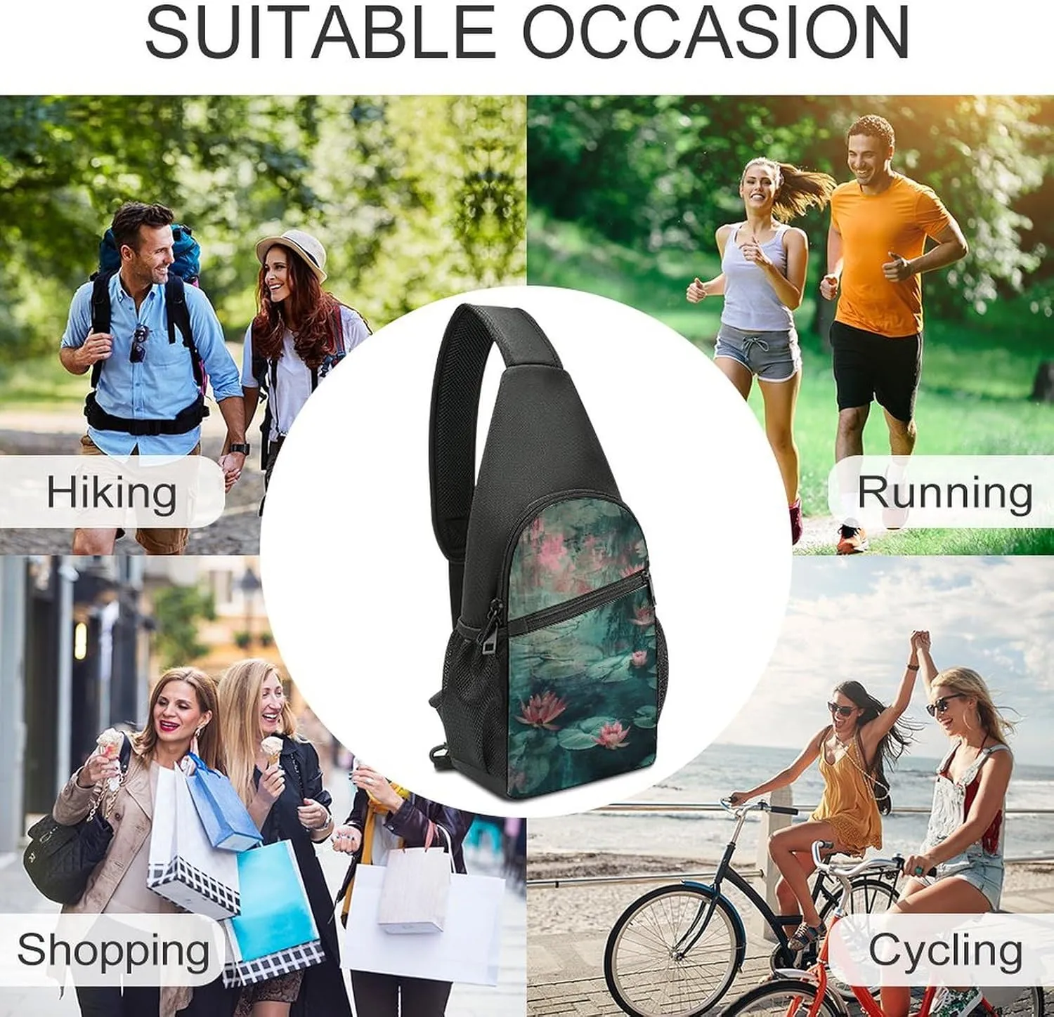 Crossbody Bag for Women Men Sling Bag A Hand Drawn Tiger Chest Bag Crossbody Adjustable Shoulder Bag