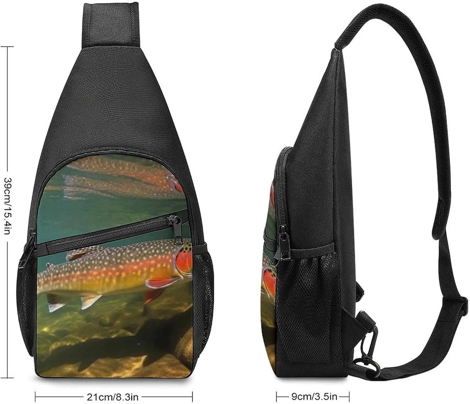 Crossbody Bag for Women Men Sling Bag Cute Little Fox Chest Bag Crossbody Adjustable Shoulder Bag