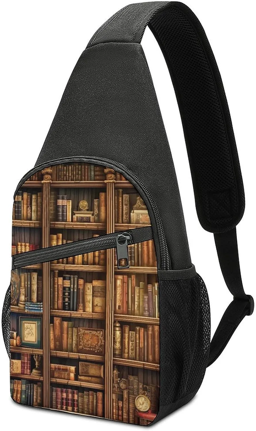 Crossbody Bag for Women Men Sling Bag Light Blue Pizza Slice Chest Bag Crossbody Adjustable Shoulder Bag