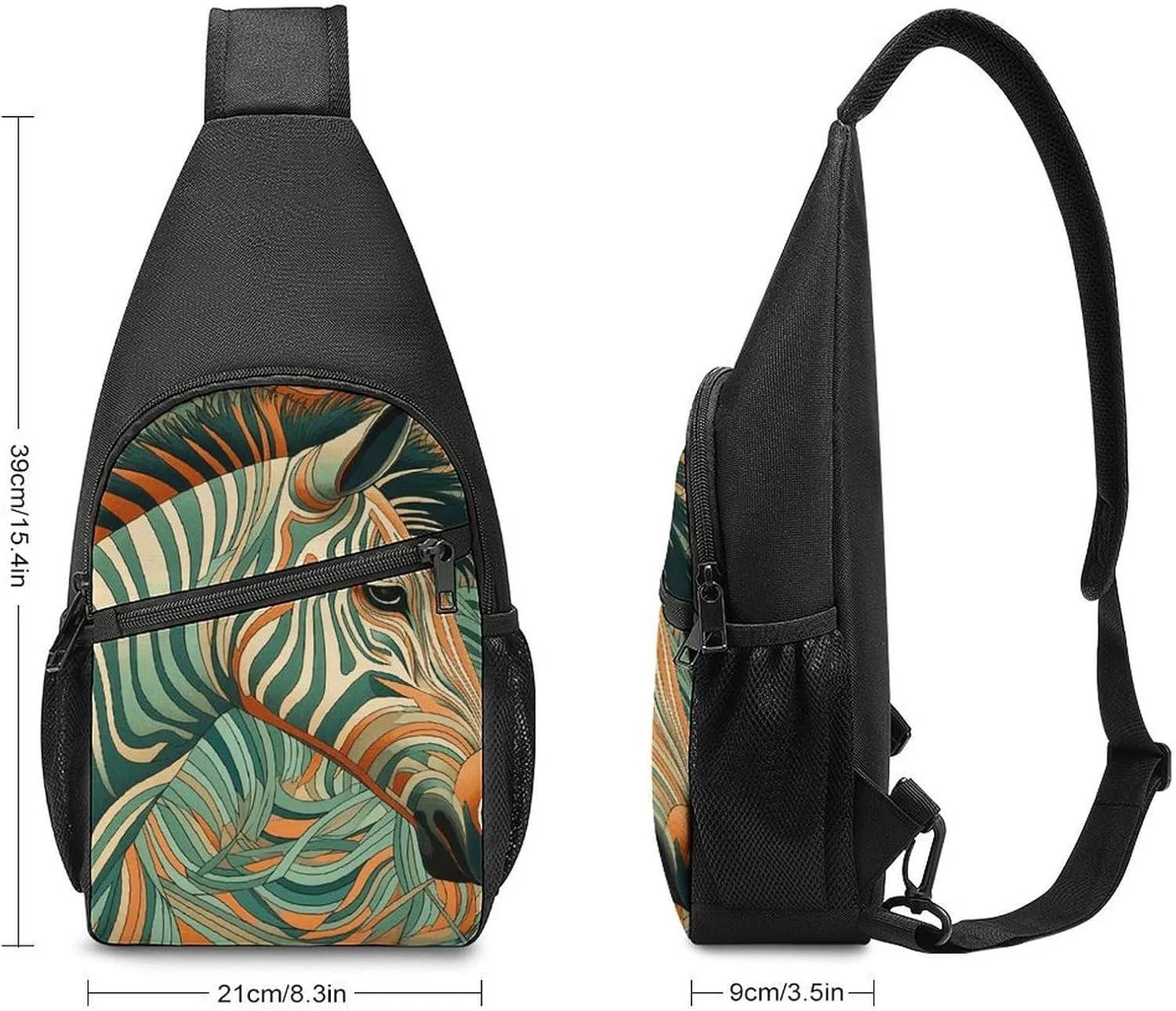 Crossbody Bag for Women Men Sling Bag Small Hound Pattern Chest Bag Crossbody Adjustable Shoulder Bag