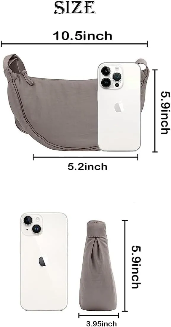 Crossbody Bag Hobo Sling Crescent Bag Women Men Trendy Small Shoulder Bag Purse Dumpling Bag Casual Handbag Adjustable Strap