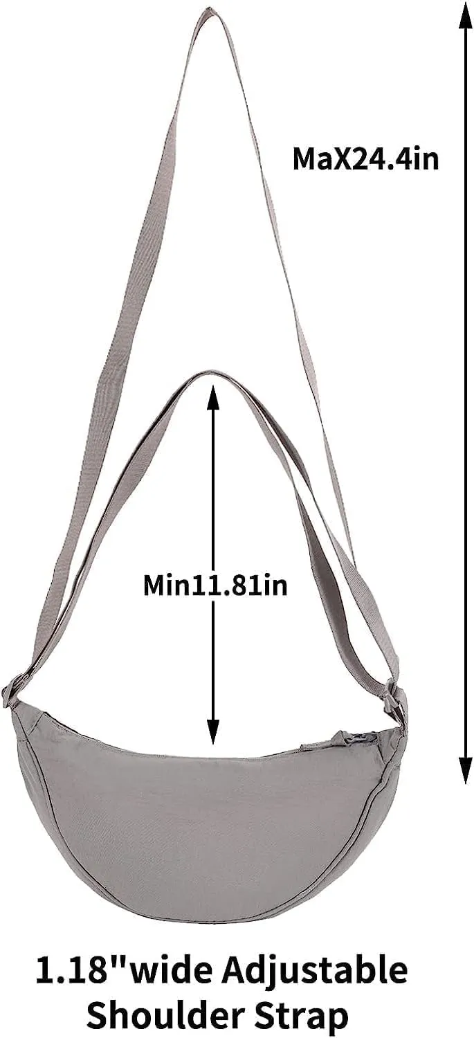 Crossbody Bag Hobo Sling Crescent Bag Women Men Trendy Small Shoulder Bag Purse Dumpling Bag Casual Handbag Adjustable Strap