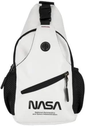 Crossbody Bag with Water Bottle Holder - Durable Sling Bag with Heavy Duty Buckles & Zippers - Versatile Multipurpose Crossbody Bag Men & Women for Travel, Hiking, Running (Black/White)