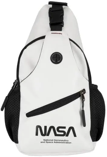 Crossbody Bag with Water Bottle Holder - Durable Sling Bag with Heavy Duty Buckles & Zippers - Versatile Multipurpose Crossbody Bag Men & Women for Travel, Hiking, Running (Black/White)