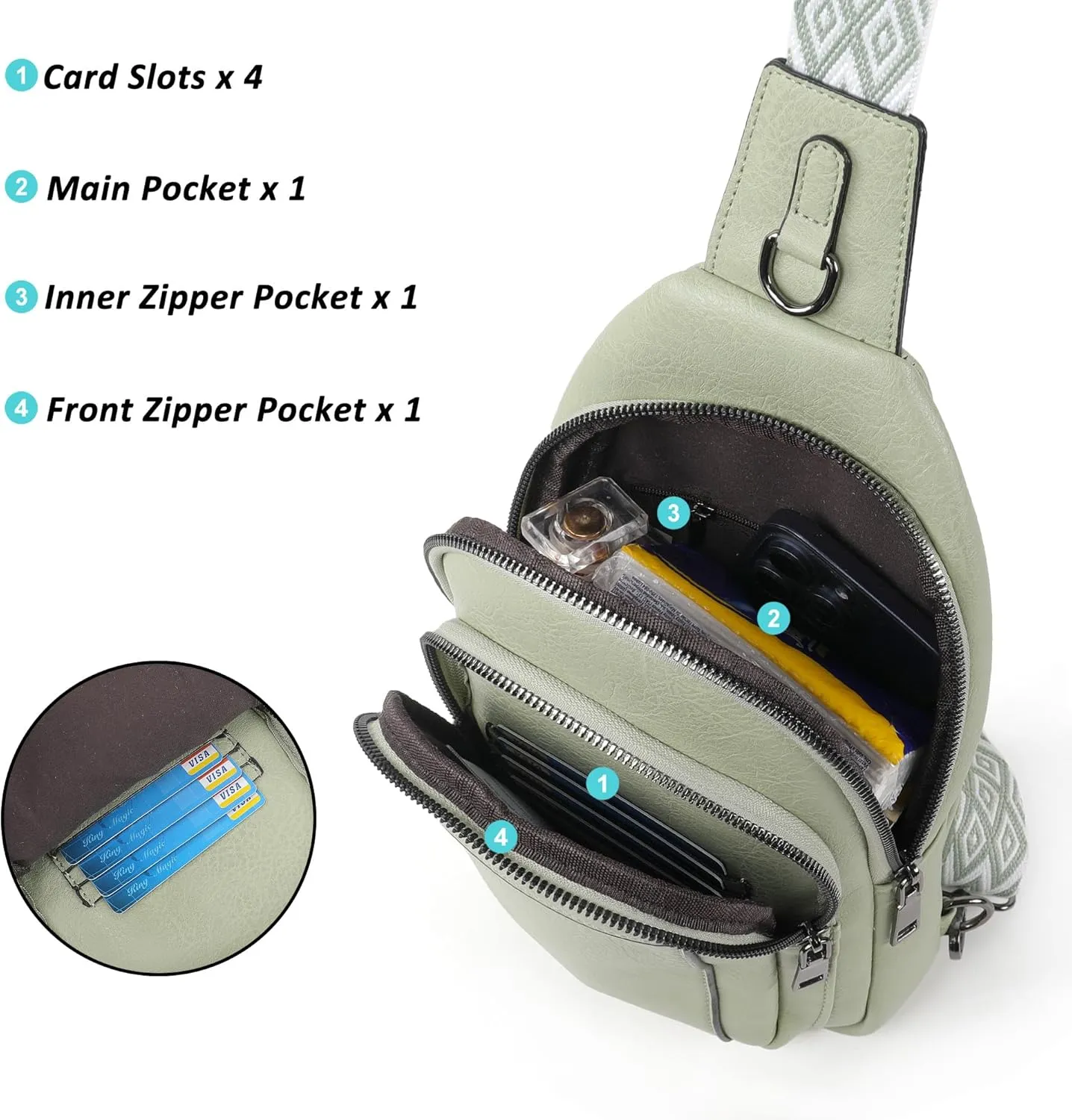 Crossbody Bags for Women, Fashion Small Sling Bag Travel Fanny Packs with Adjustable Shoulder Strap
