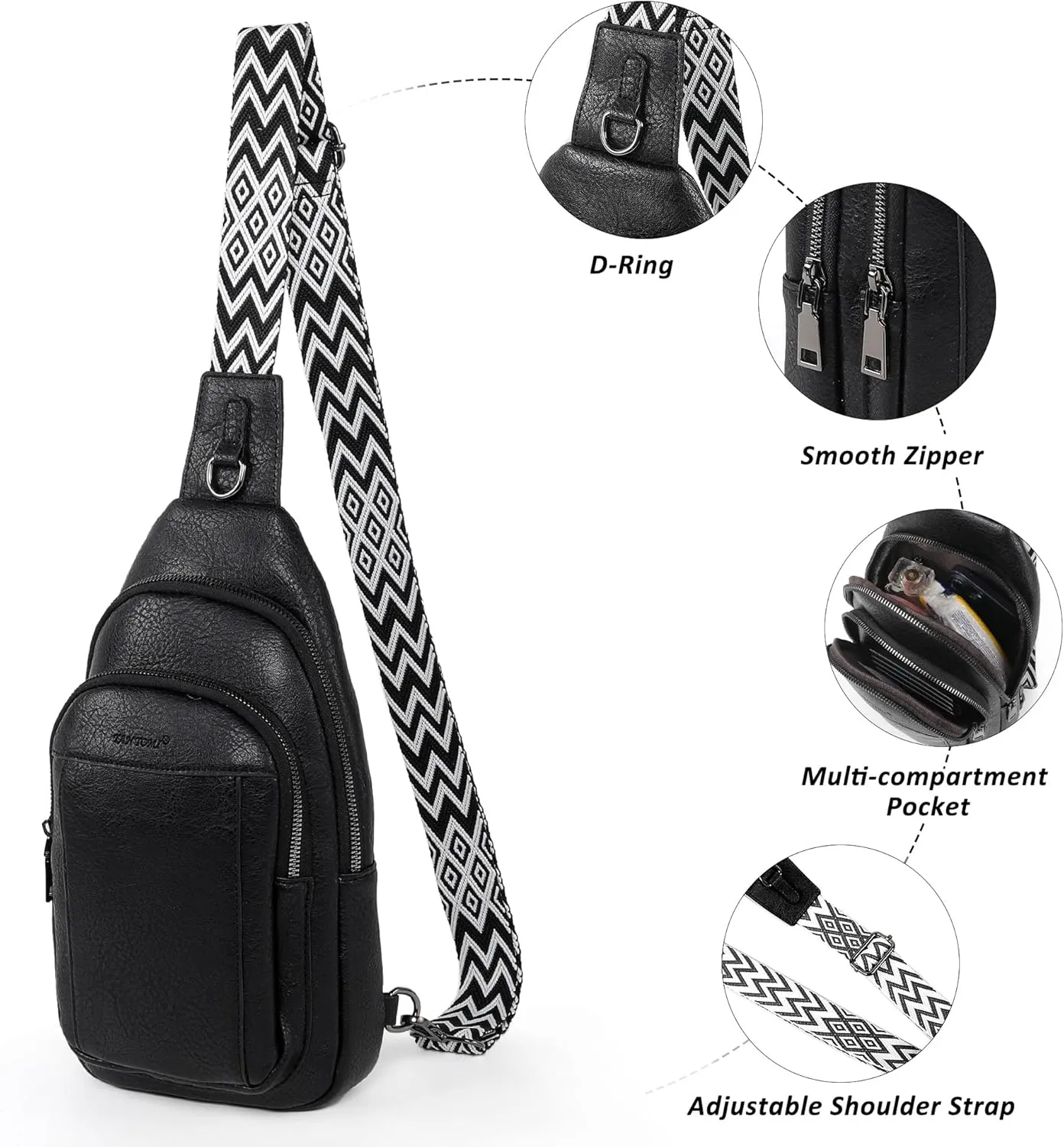 Crossbody Bags for Women, Fashion Small Sling Bag Travel Fanny Packs with Adjustable Shoulder Strap