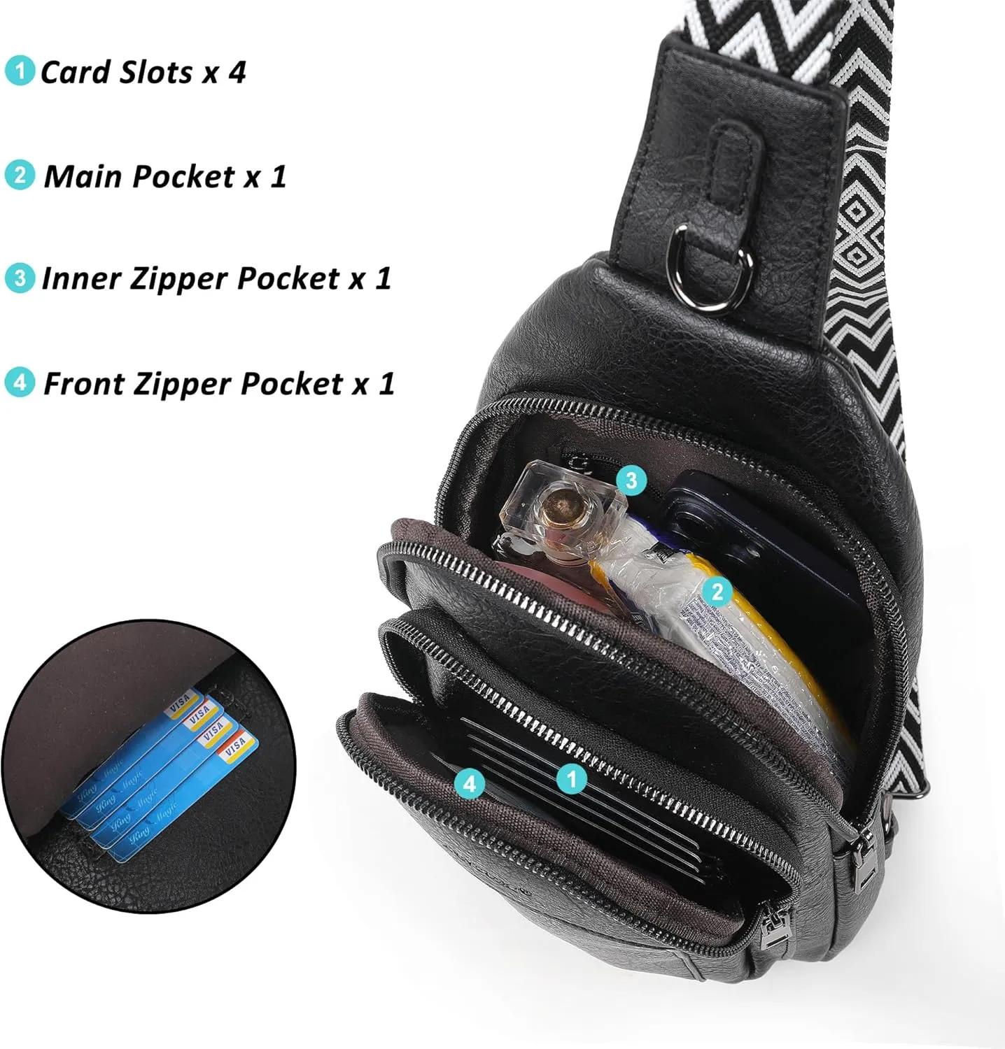 Crossbody Bags for Women, Fashion Small Sling Bag Travel Fanny Packs with Adjustable Shoulder Strap