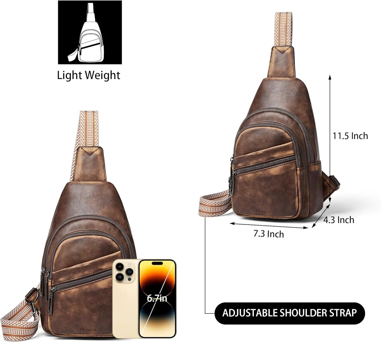 Crossbody Bags for Women Men Sling Bag 5 Pockets Fanny Pack Sling Backpack Chest Daypack Travel Purse Anti Theft