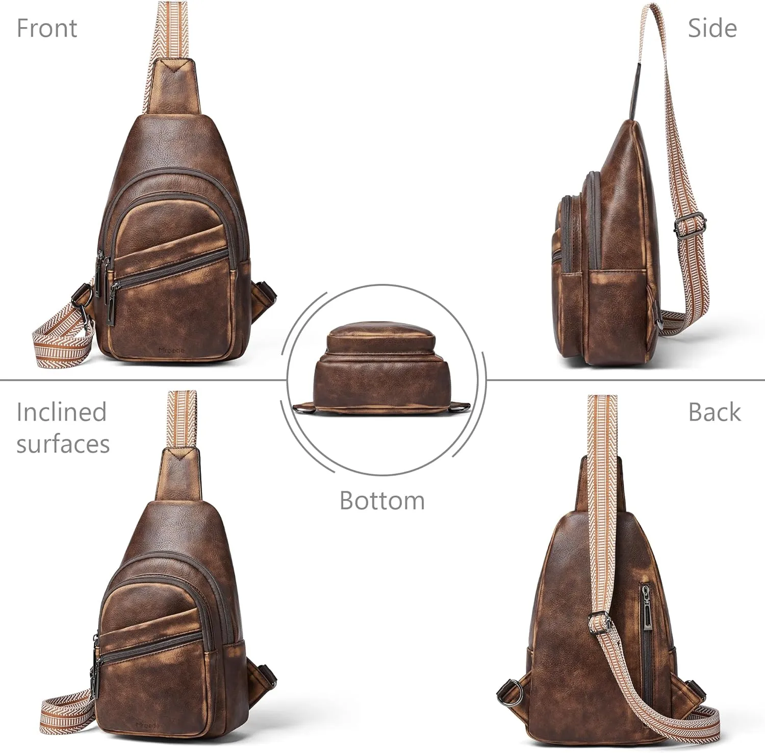 Crossbody Bags for Women Men Sling Bag 5 Pockets Fanny Pack Sling Backpack Chest Daypack Travel Purse Anti Theft