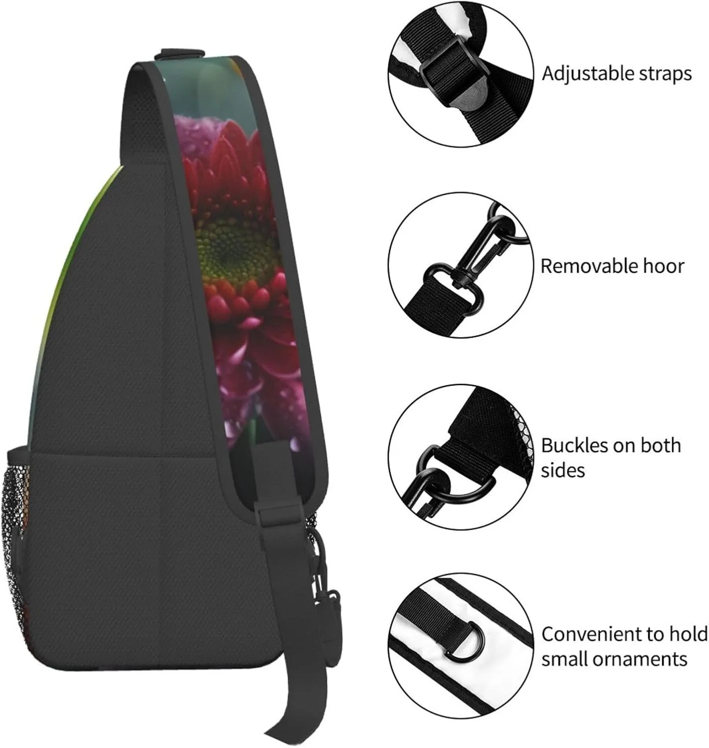 Crossbody Bags for Women Men Trendy Sling Bag Casual Chest Bag Golden Leaves Shoulder Bag for Travel Sport