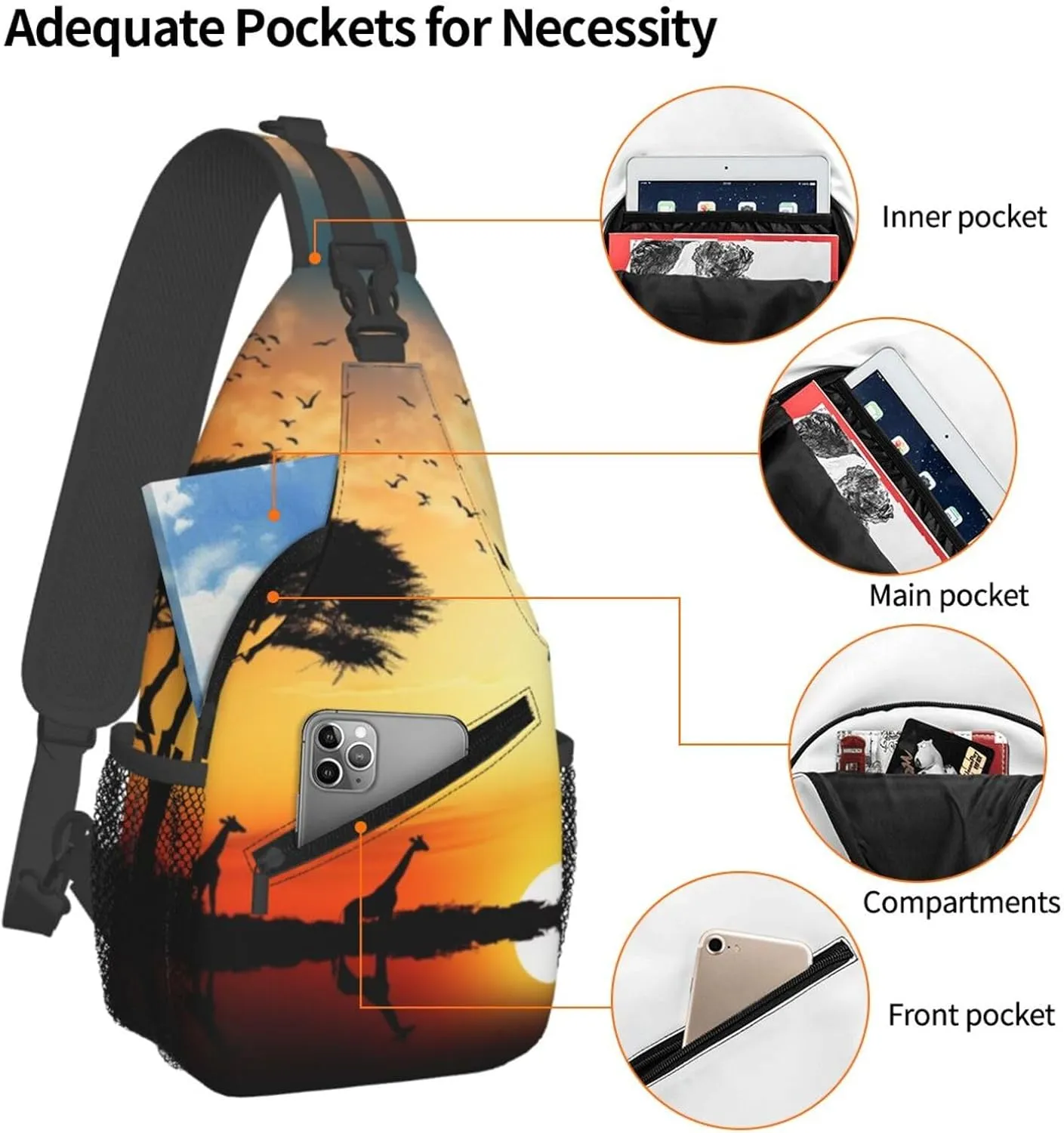 Crossbody Bags for Women Men Trendy Sling Bag Casual Chest Bag Grand canal in Italy Shoulder Bag for Travel Sport