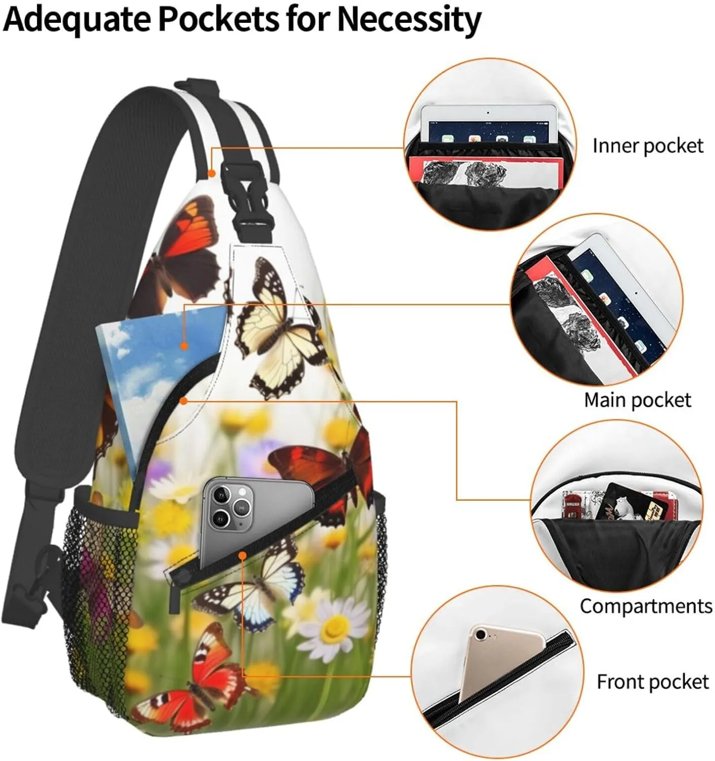 Crossbody Bags for Women Men Trendy Sling Bag Casual Chest Bag Halloween Night Sky Shoulder Bag for Travel Sport