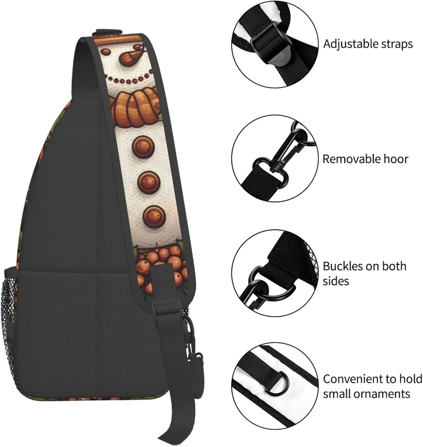 Crossbody Bags for Women Men Trendy Sling Bag Casual Chest Bag Pine Trees Snow and Sky Shoulder Bag for Travel Sport