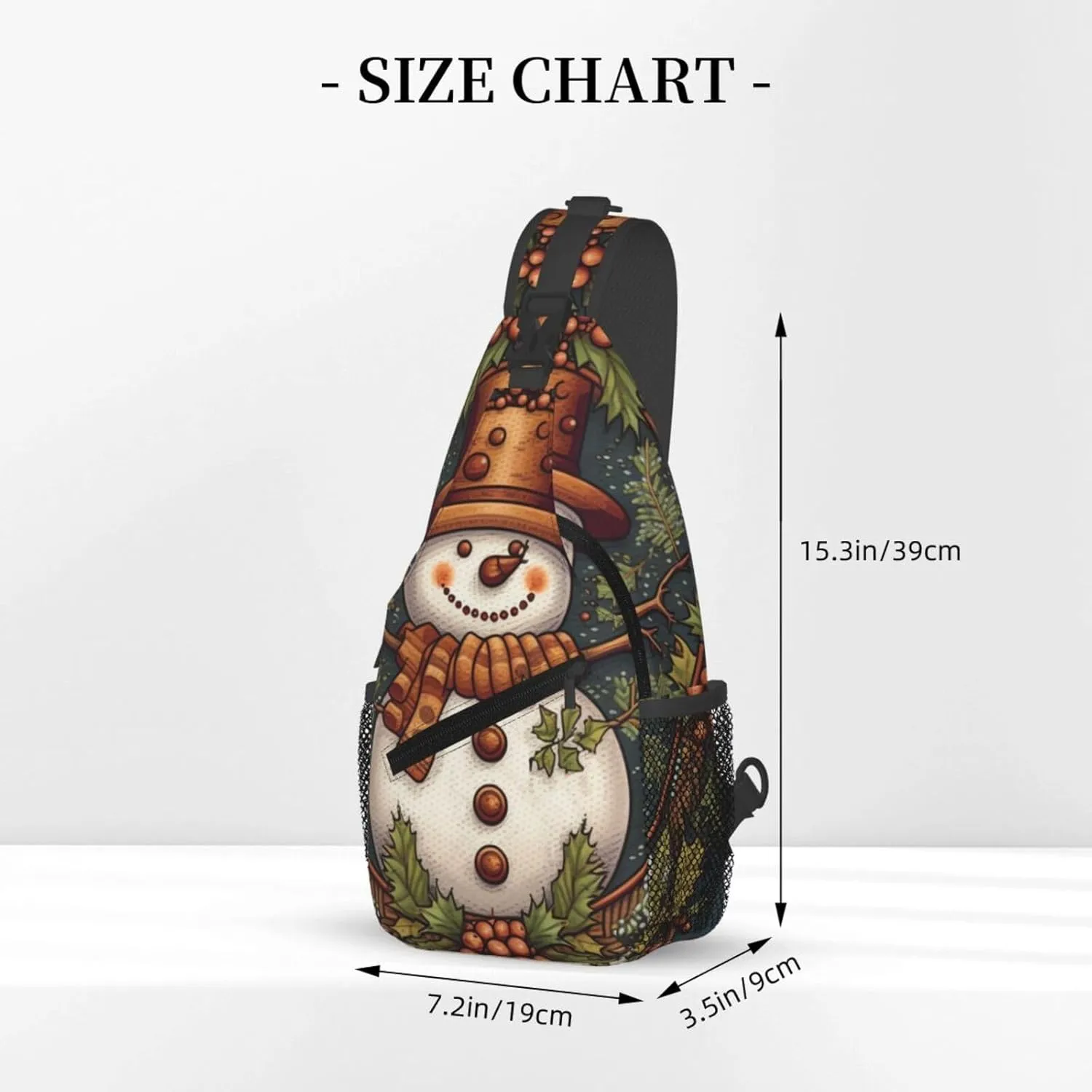 Crossbody Bags for Women Men Trendy Sling Bag Casual Chest Bag Pine Trees Snow and Sky Shoulder Bag for Travel Sport