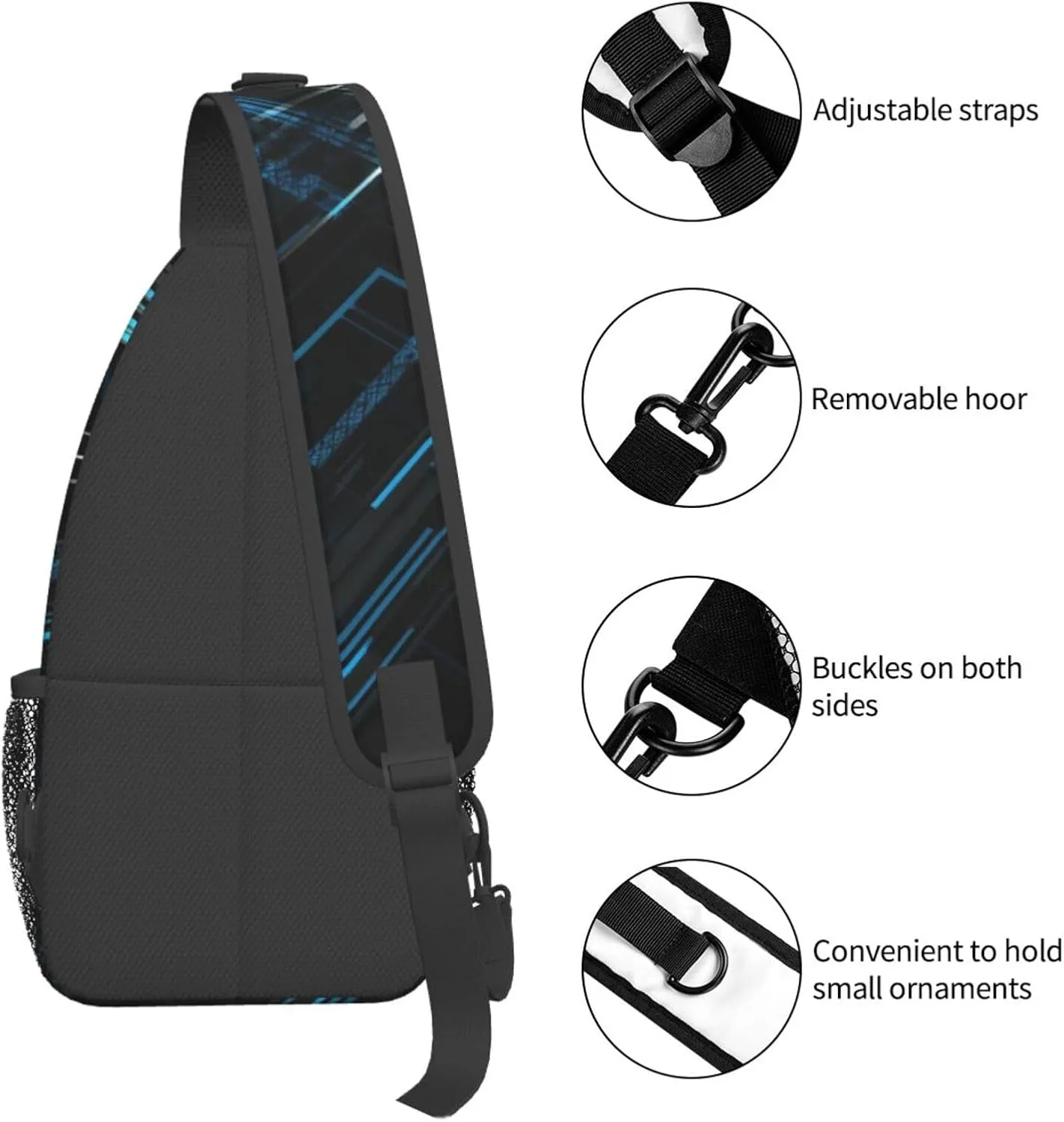 Crossbody Bags for Women Men Trendy Sling Bag Casual Chest Bag Polka Dot Sweater Dog Shoulder Bag for Travel Sport