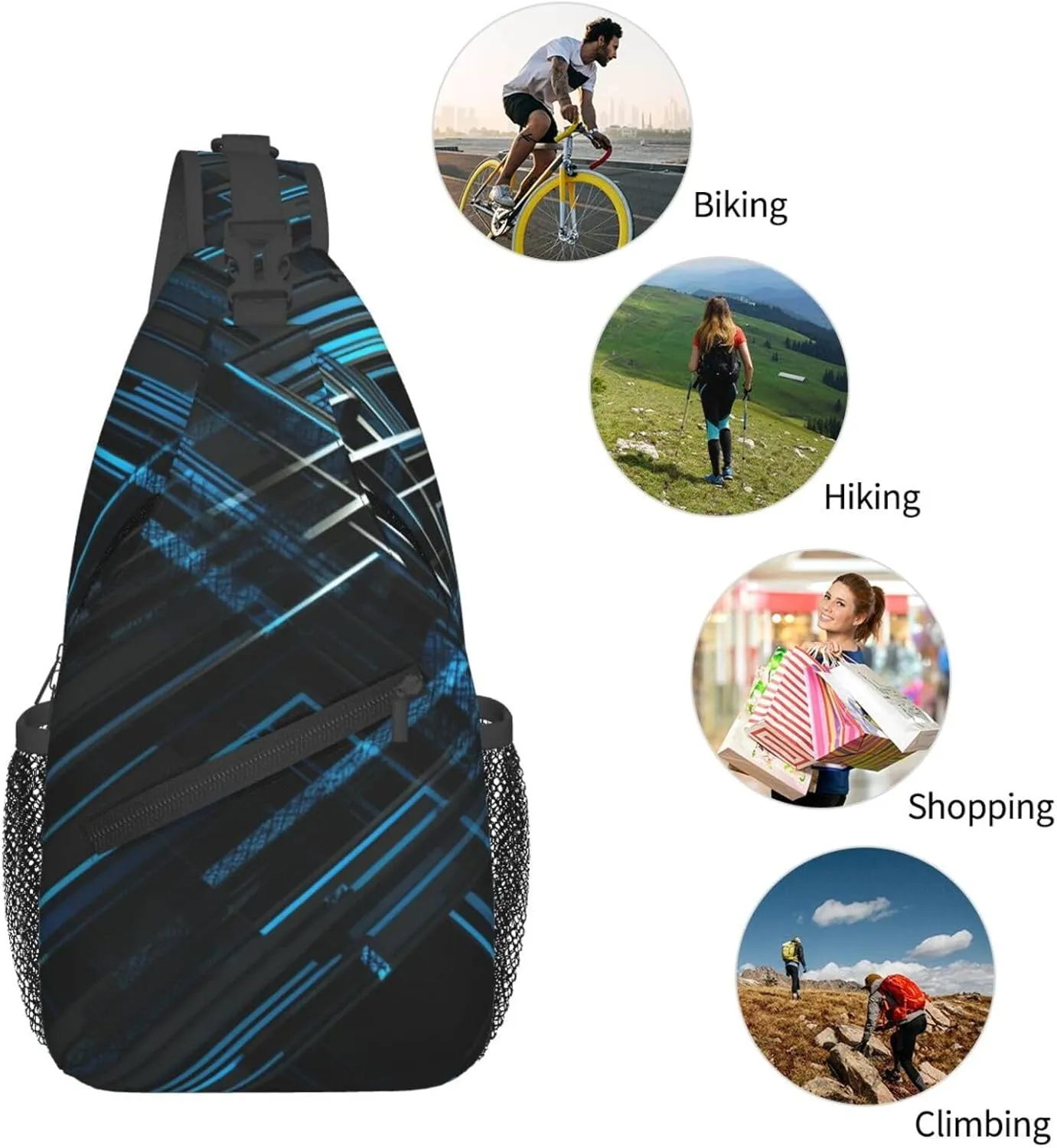 Crossbody Bags for Women Men Trendy Sling Bag Casual Chest Bag Polka Dot Sweater Dog Shoulder Bag for Travel Sport