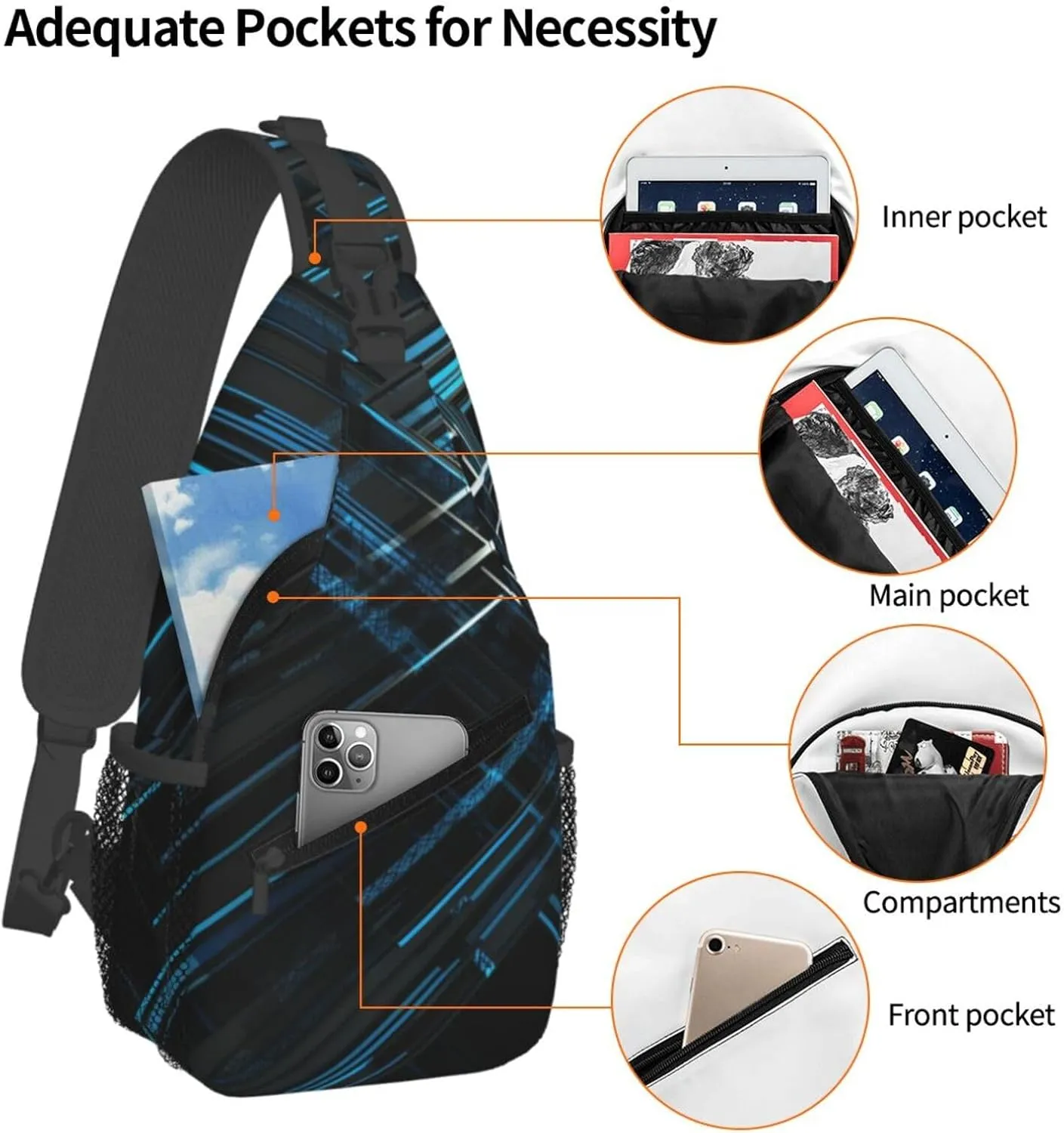 Crossbody Bags for Women Men Trendy Sling Bag Casual Chest Bag Polka Dot Sweater Dog Shoulder Bag for Travel Sport