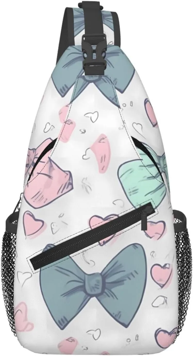 Crossbody Bags for Women Men Trendy Sling Bag Casual Chest Bag Repeating Bunny Pattern Shoulder Bag for Travel Sport