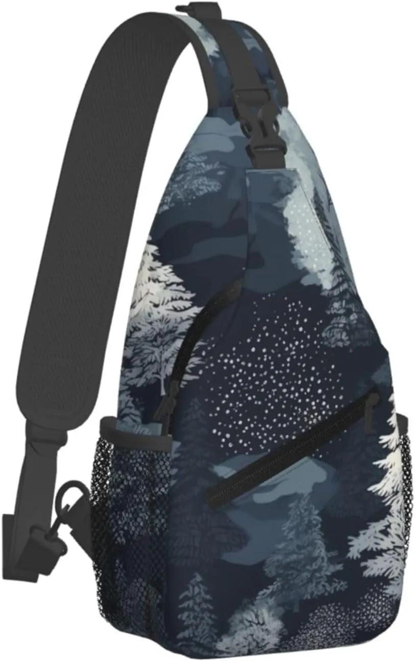 Crossbody Bags for Women Men Trendy Sling Bag Casual Chest Bag Two Rabbits Drinking Tea Shoulder Bag for Travel Sport