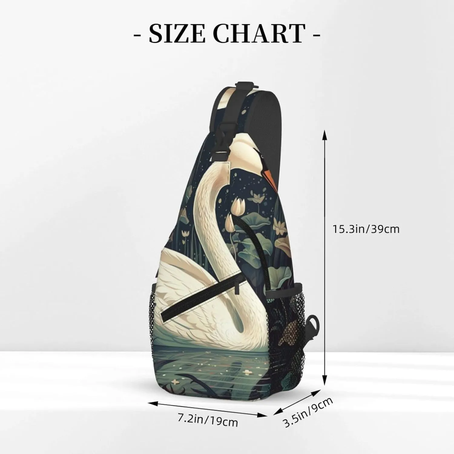 Crossbody Bags for Women Men Trendy Sling Bag Casual Chest Bag Two Rabbits Drinking Tea Shoulder Bag for Travel Sport