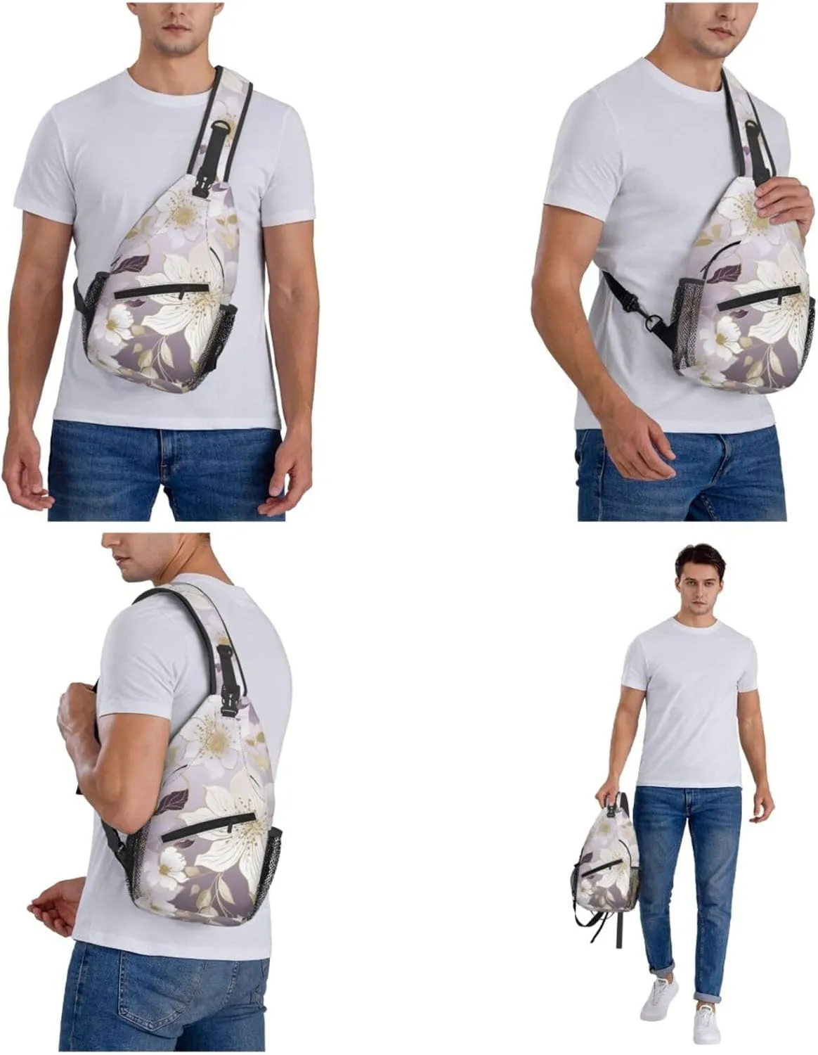 Crossbody Bags for Women Men Trendy Sling Bag Casual Chest Bag Yellow Pumpkin Pattern Shoulder Bag for Travel Sport