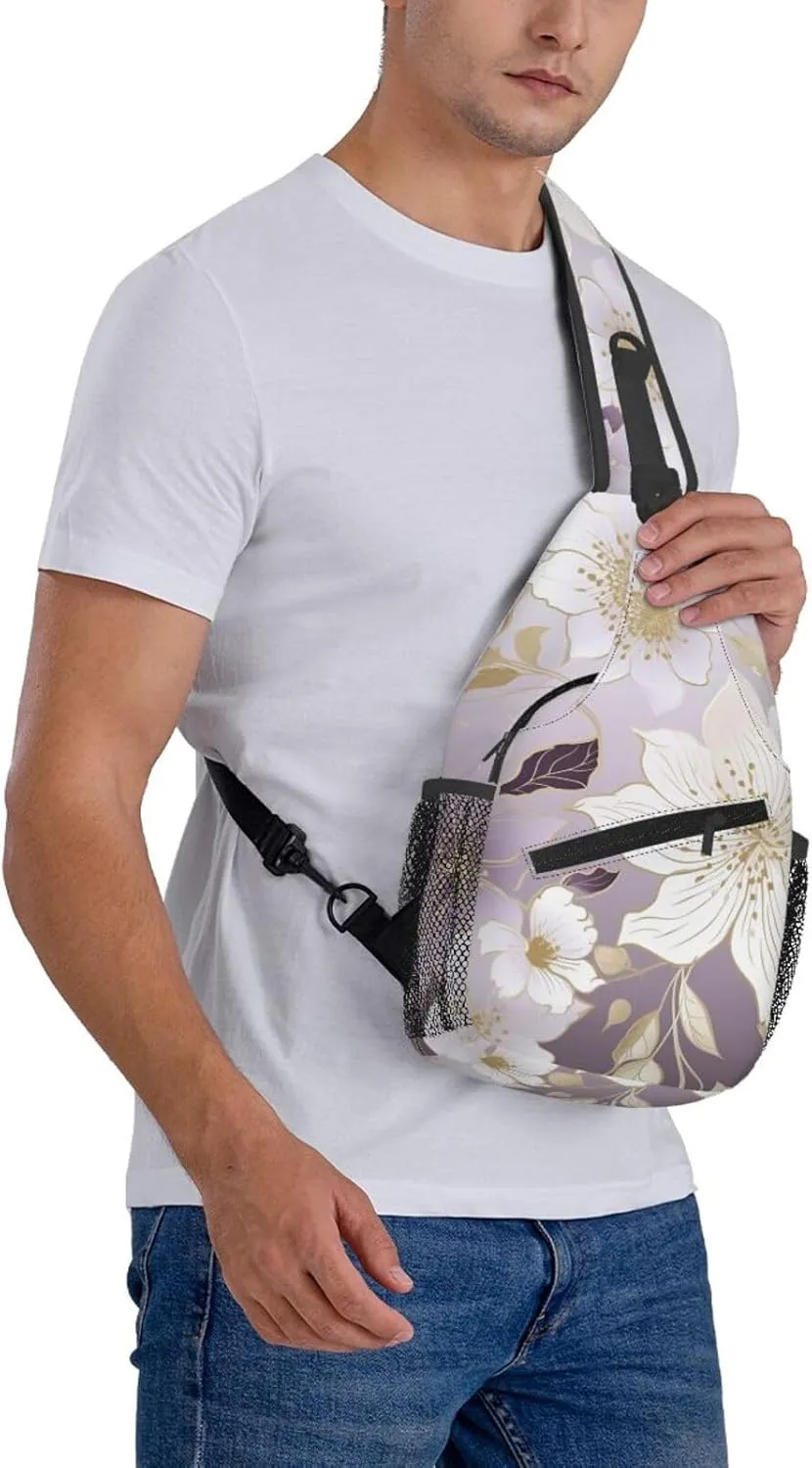 Crossbody Bags for Women Men Trendy Sling Bag Casual Chest Bag Yellow Pumpkin Pattern Shoulder Bag for Travel Sport
