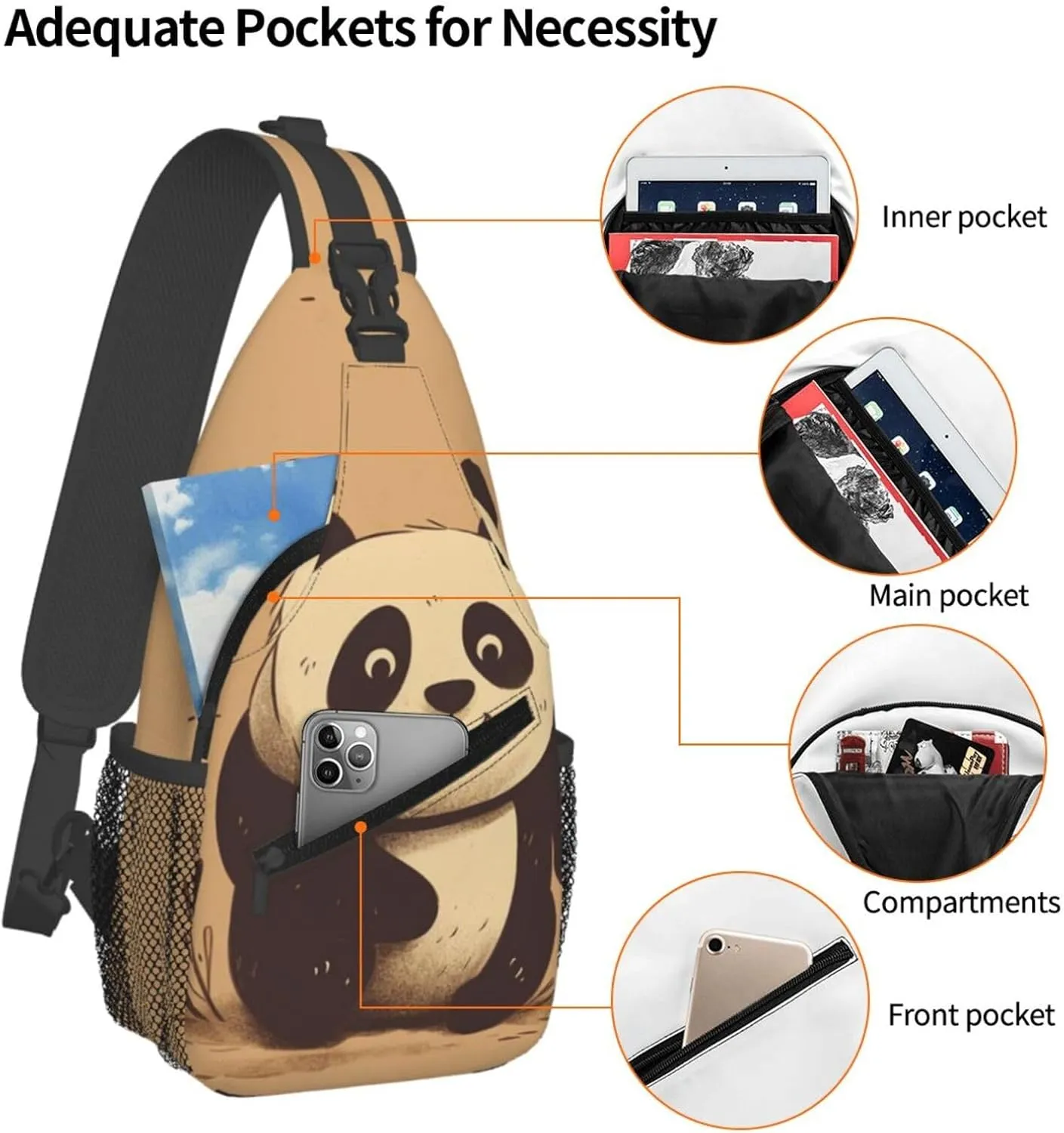 Crossbody Bags for Women Men Trendy Sling Bag Casual Chest Bag Yellow Pumpkin Pattern Shoulder Bag for Travel Sport