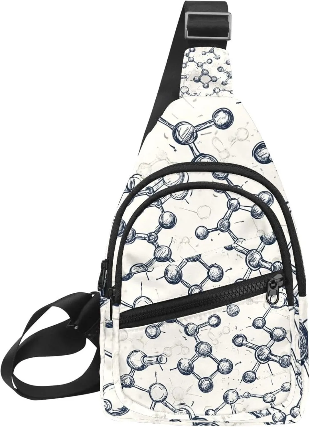 Crossbody Bags for Women Men_chemical and scientific pattern (3) Sling Bag Bakpack Casual Chest Bag with Convertible Shoulder Strap
