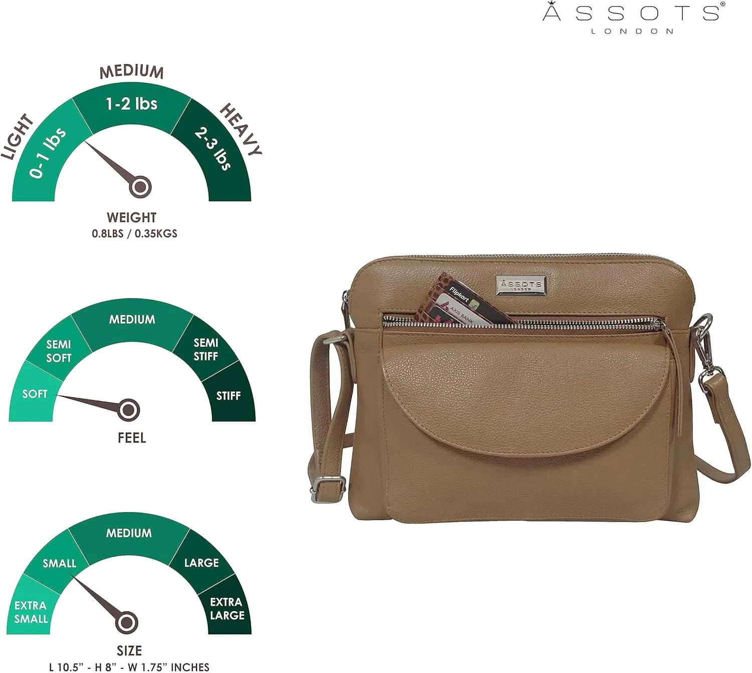 Crossbody Bags for Women Real Leather Sling with Multiple Pockets and Adjustable Strap