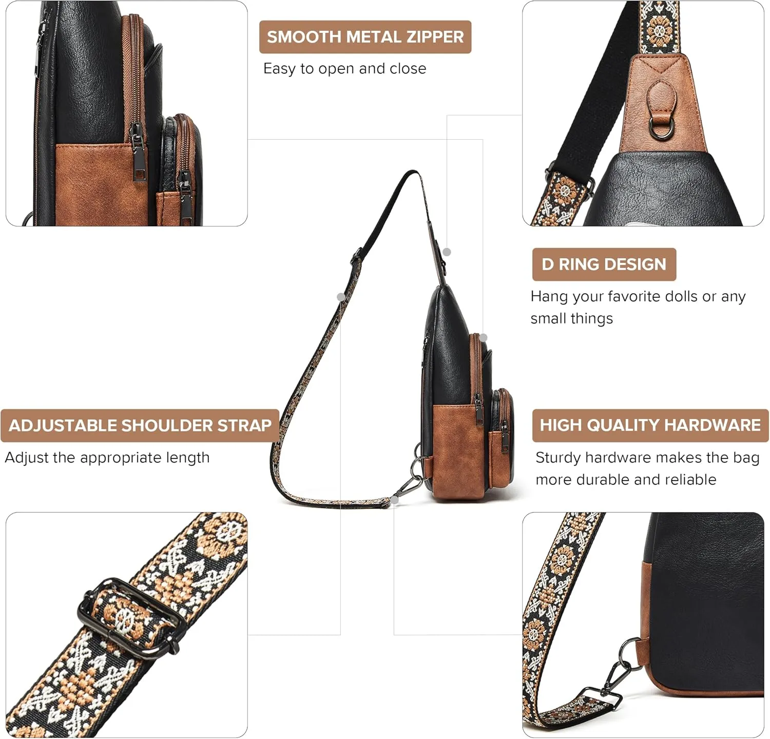 Crossbody Bags for Women Sling Bag Fanny Pack Casual Daypacks Small Backpack Chest Travel Purse Anti Theft