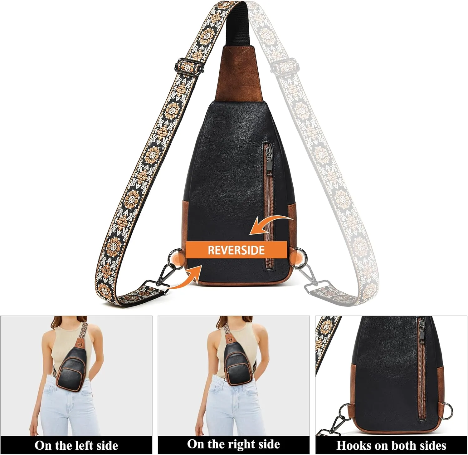 Crossbody Bags for Women Sling Bag Fanny Pack Casual Daypacks Small Backpack Chest Travel Purse Anti Theft