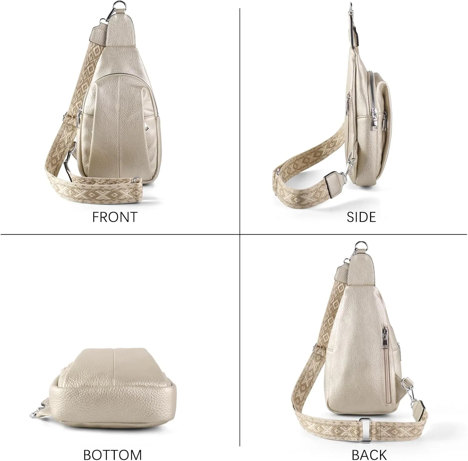 Crossbody Bags for Women,Sling Bag for Women,Fanny Packs Chest Bag for Work Travel Leather Sling Backpack