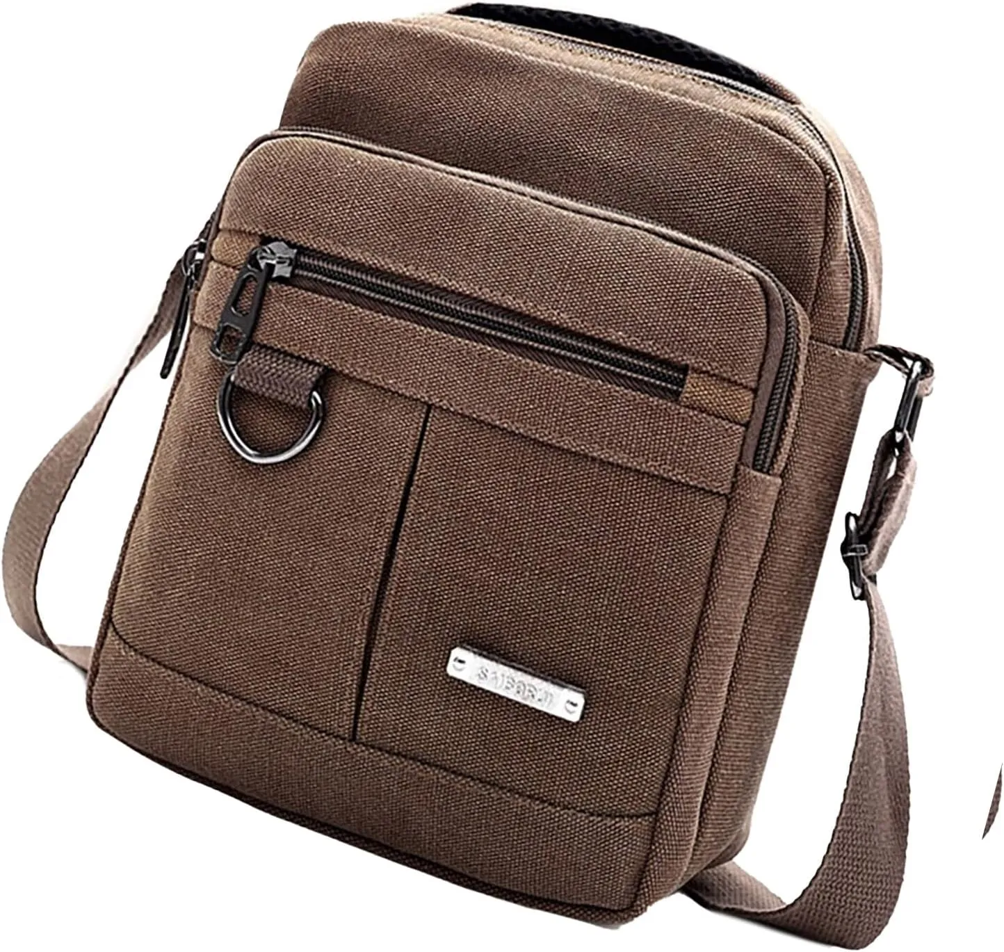 Crossbody Handbag，Stylish Men's Canvas Small Shoulder Bag Handbag Purse for Everyday Use and Travel Multi Compartments Crossbody Satchel