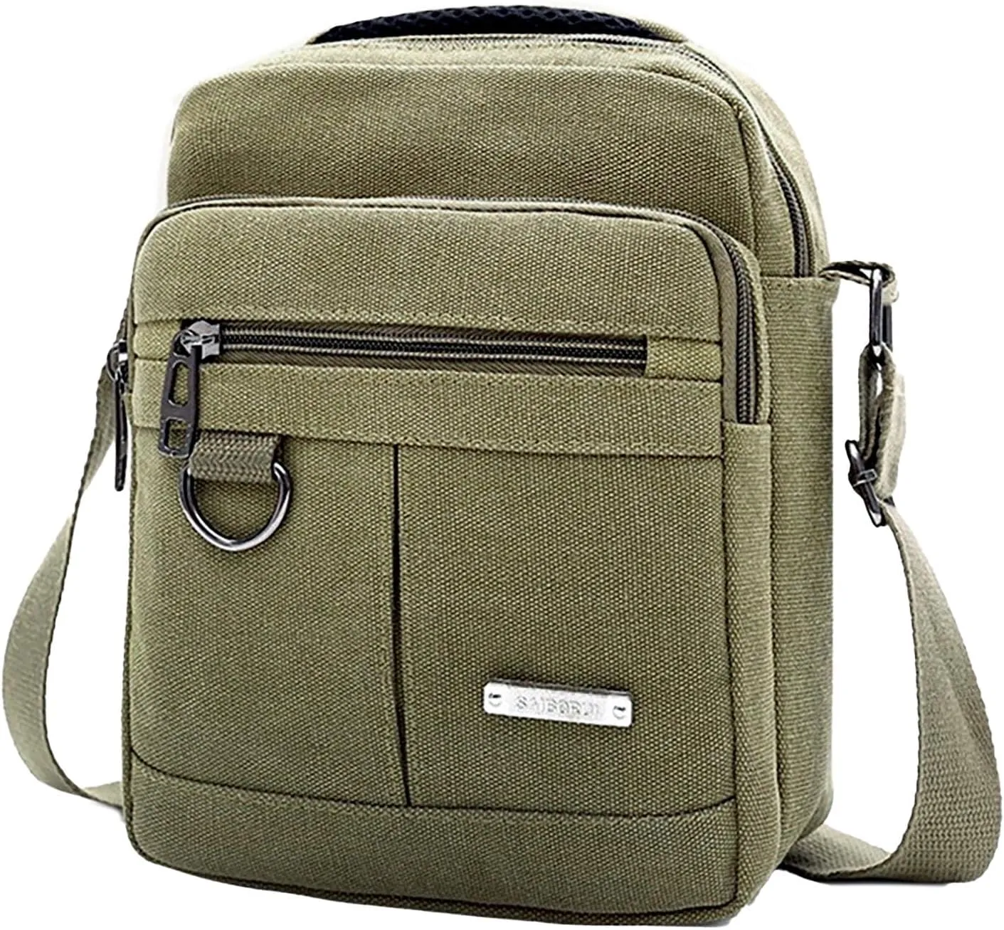 Crossbody Handbag，Stylish Men's Canvas Small Shoulder Bag Handbag Purse for Everyday Use and Travel Multi Compartments Crossbody Satchel