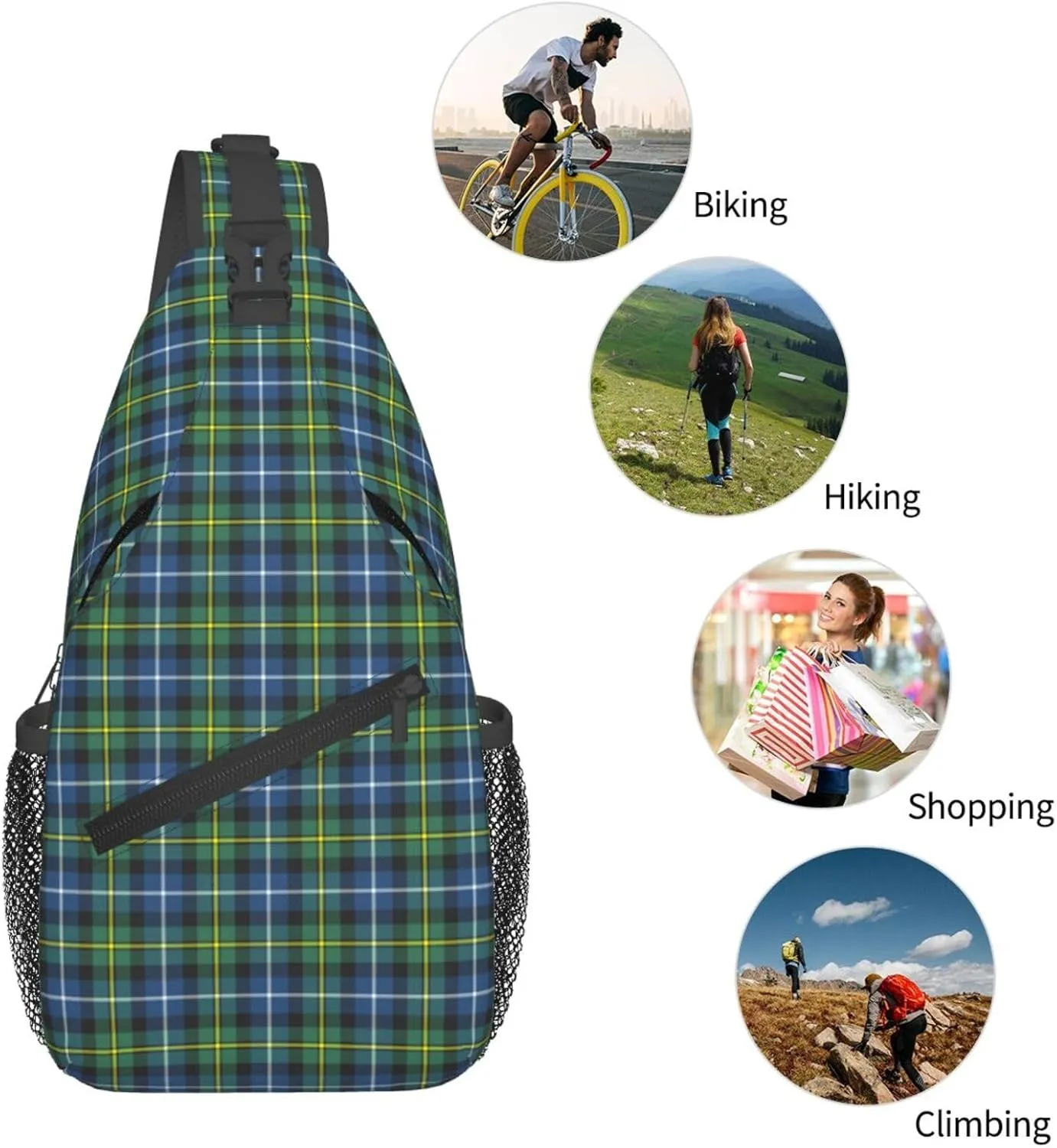 Crossbody Sling Backpack Clan MacNeil of Barra Ancient Tartan Shoulder Chest Bag Daypack for Traveling Sport
