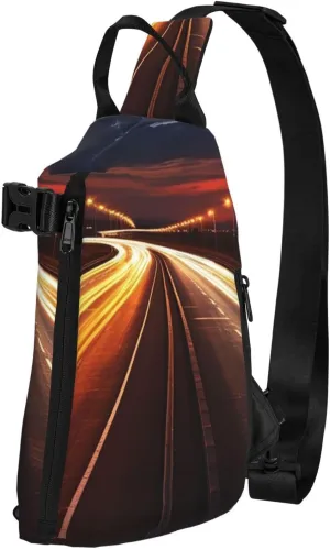 Crossbody Sling Backpack Highway Light Sling Bag for Women Men Chest Bag Fashion Waist Bag Adjustable Fanny Pack