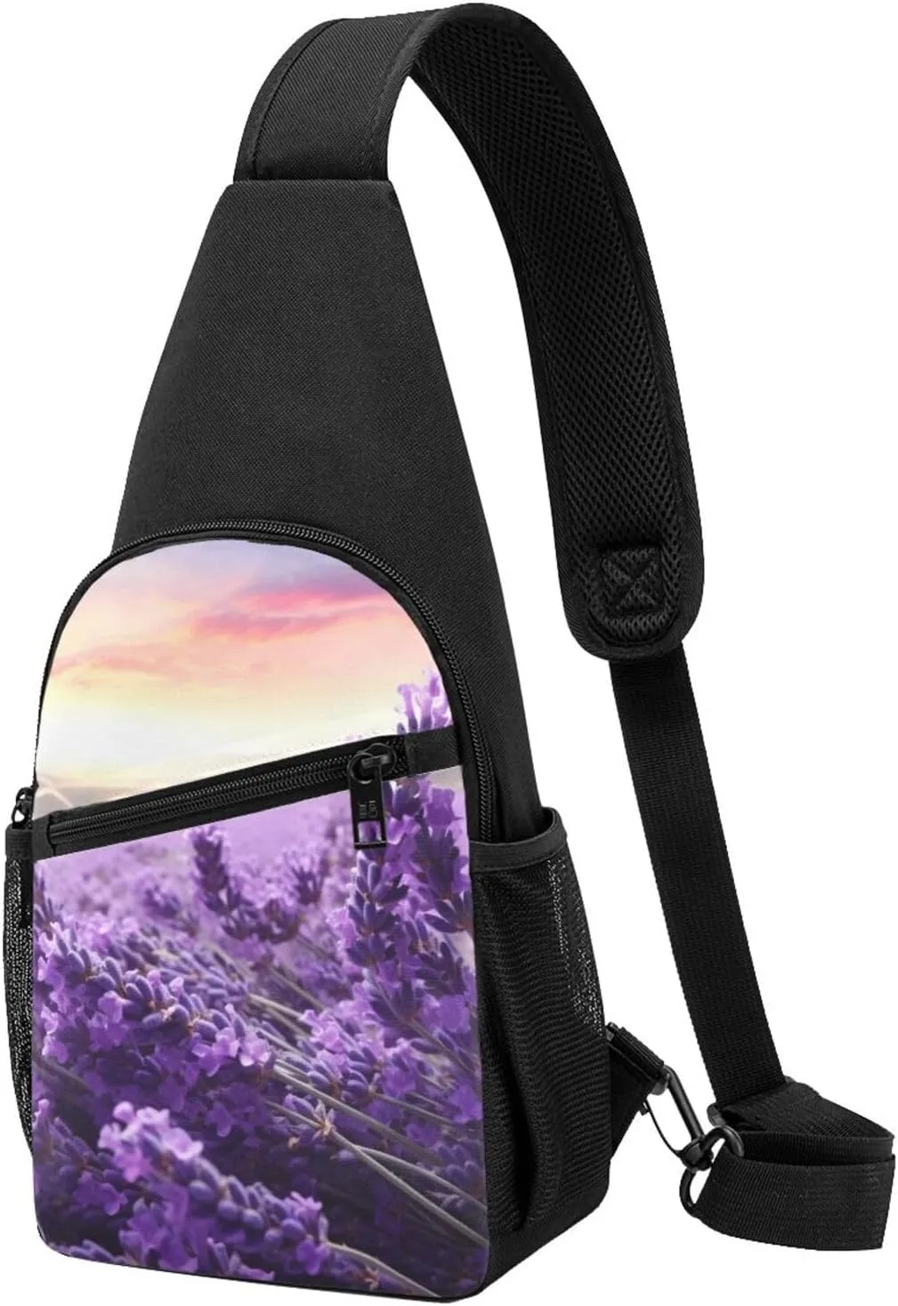 Crossbody Sling Backpack Sling Bag for Men Women Cross Chest Bag Shoulder Bag Lavender Travel Hiking Daypack