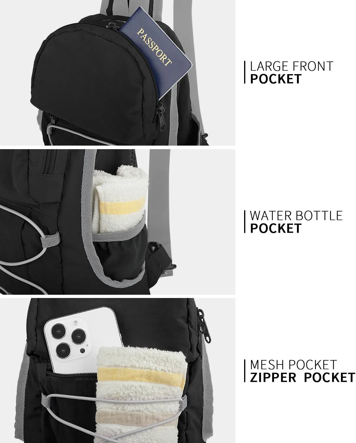 Crossbody Sling Backpack Sling Bag for Women Men, Crossbody Shoulder Blet Bags, Travel Daypack bag Purse for women