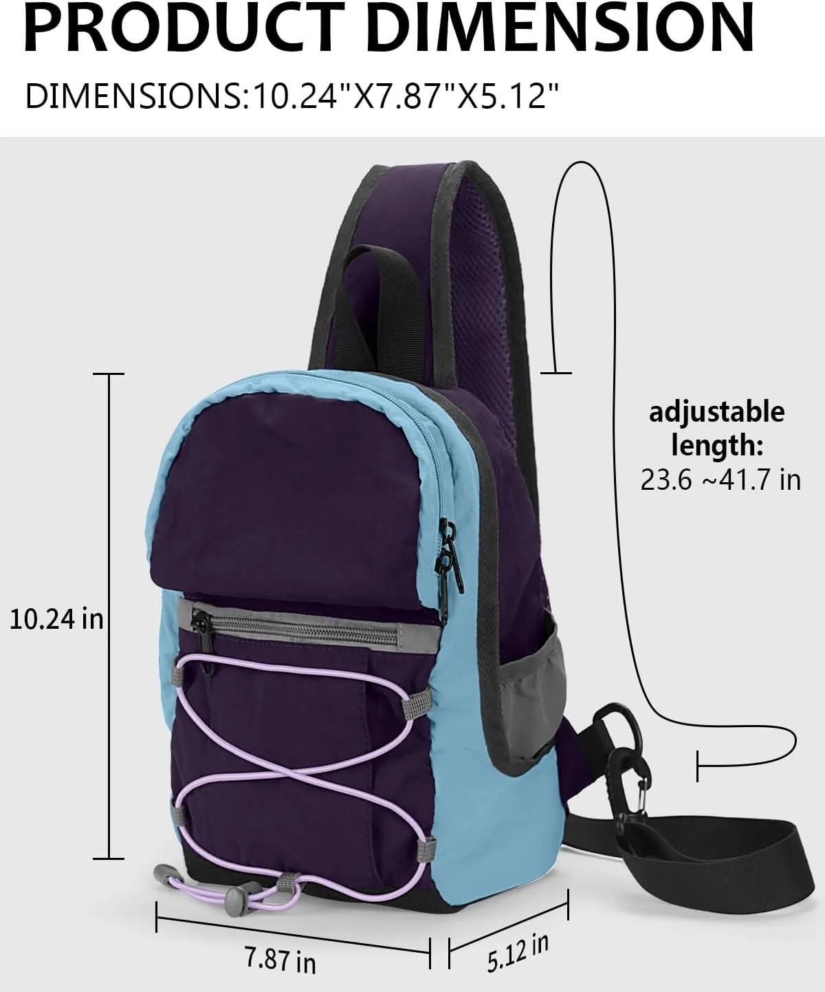 Crossbody Sling Backpack Sling Bag for Women Men, Crossbody Shoulder Blet Bags, Travel Daypack bag Purse for women