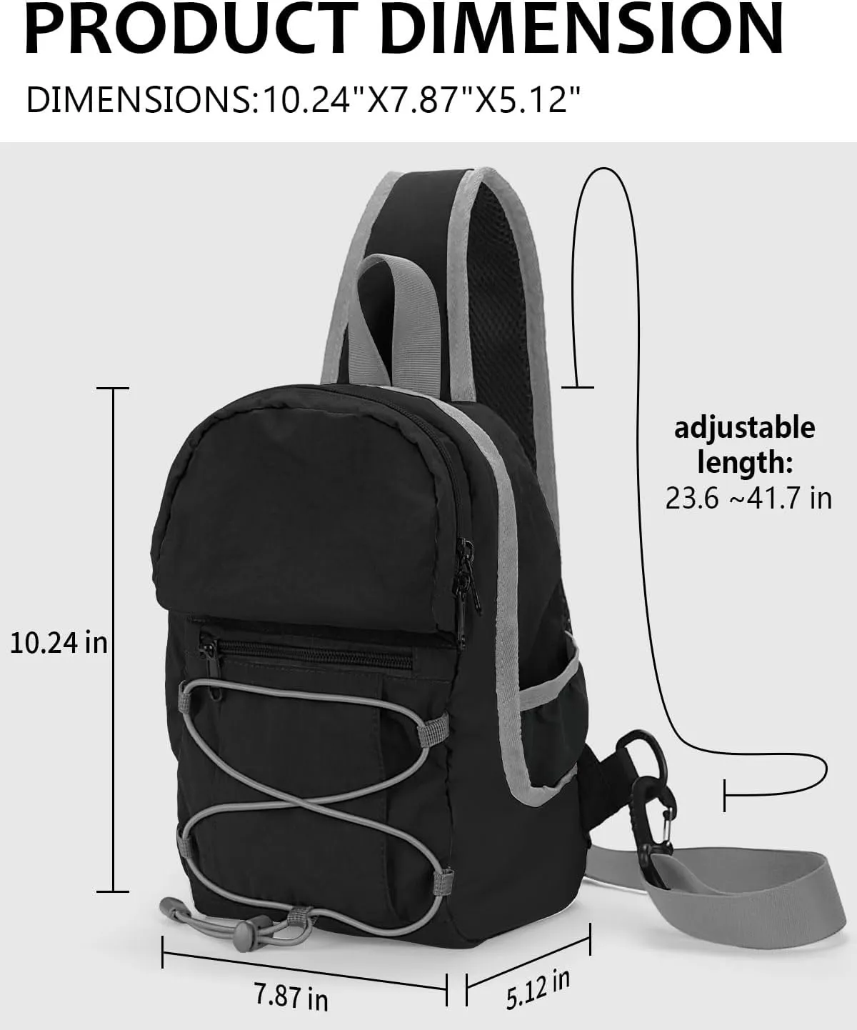Crossbody Sling Backpack Sling Bag for Women Men, Crossbody Shoulder Blet Bags, Travel Daypack bag Purse for women