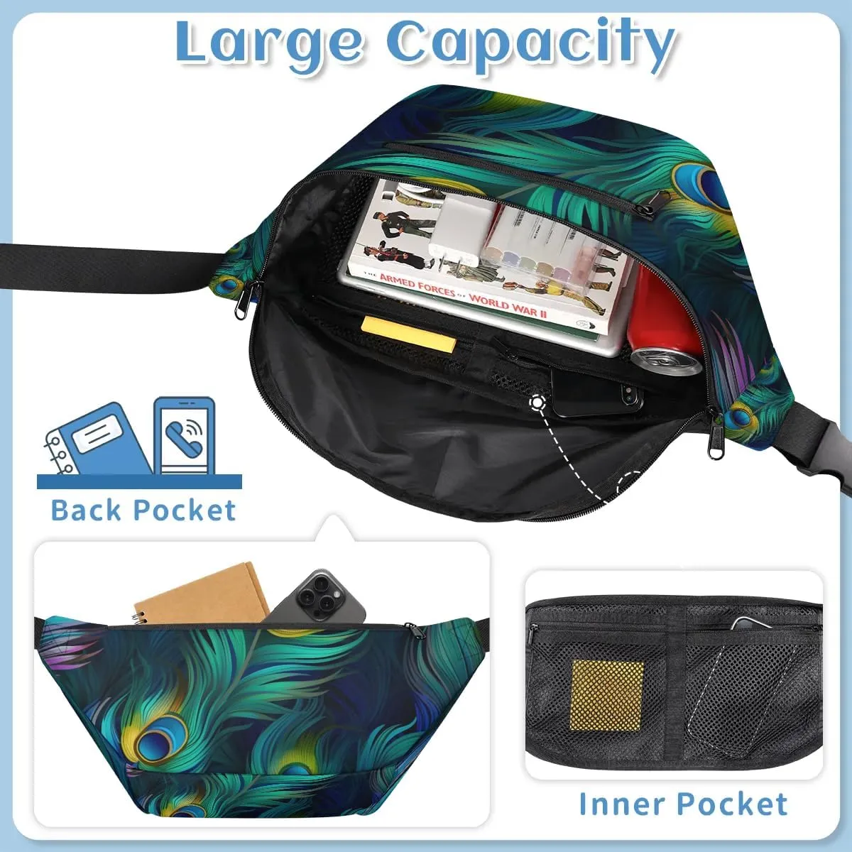 Crossbody Sling Bag for Women Men Farm Chicken Lightweight Waterproof Travel Essentials