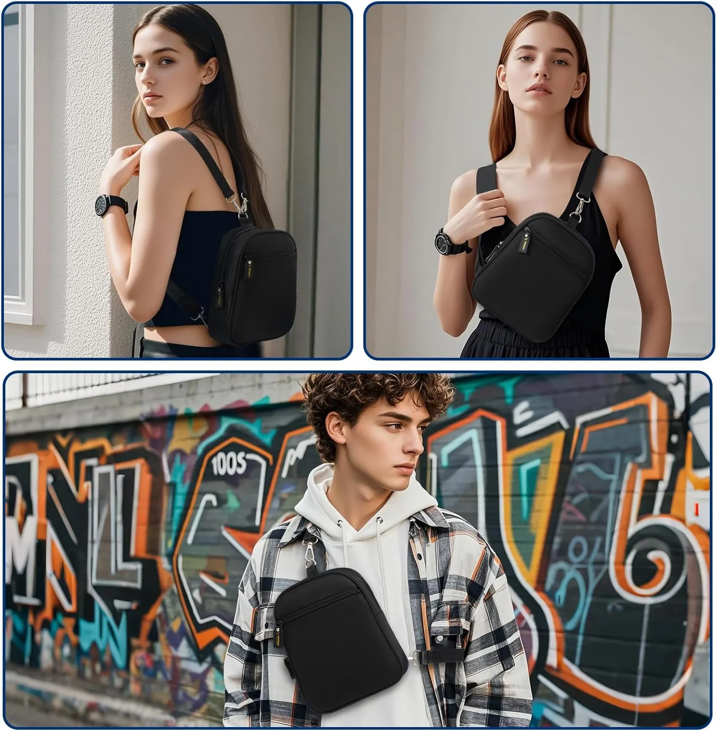 Crossbody Sling Bag for Women Purse Crossbody Sling Backpack Unisex Casual Cross Body Trave Adjustable Strap