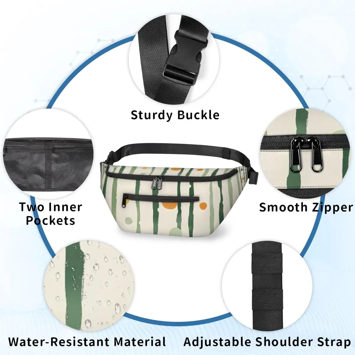 Crossbody Sling Bags for Women Men Dots Stripes Casual Sling Backpack Daypack Chest Bag for Travel Sport Hiking Running