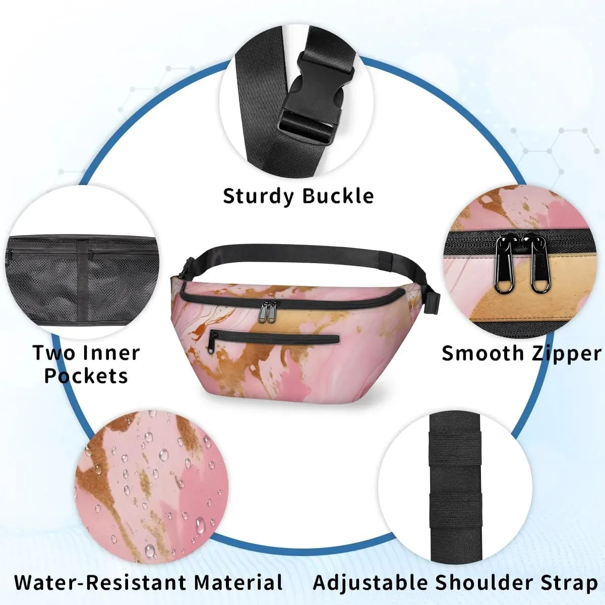 Crossbody Sling Bags for Women Men Fairy Marble Pattern Casual Sling Backpack Daypack Chest Bag for Travel Sport Hiking Running